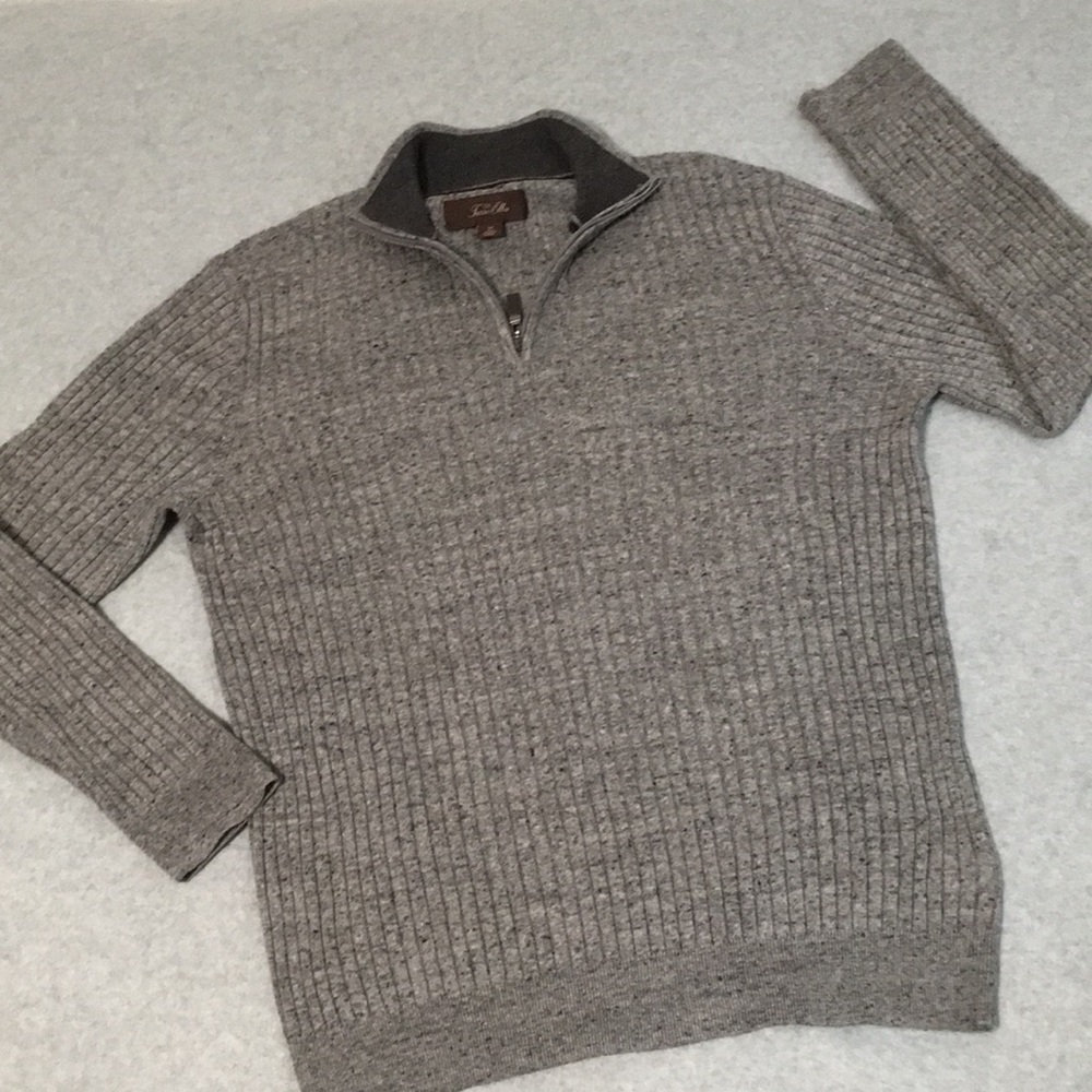 Tasso Elba Quarter Zip Sweater Mens Medium Pullover Ribbed Preppy